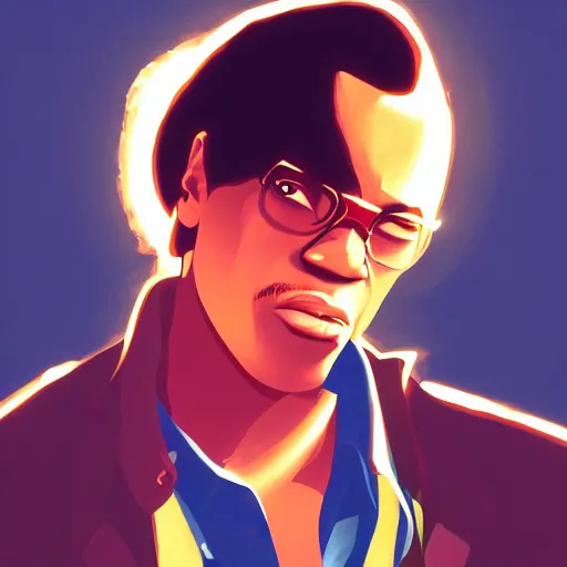 Prompt: Quentin Tarantino as Jules Winnfield, a black Quentin Tarantino hitman looking into the suitcase glowing with golden light, ambient lighting, 4k, anime key visual, lois van baarle, ilya kuvshinov, rossdraws, artstation