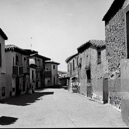 Prompt: A photo of a Spanish village from the Spanish Civil War