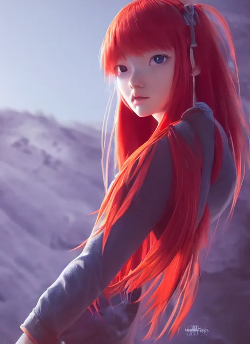 Image similar to a studio photo of beautiful Asuka Langley as a real slavic person, by Ross Tran and WLOP, trending on Instagram, ultra detailed, octane render, CGsociety, HDR, 8k, 4k, wallpaper