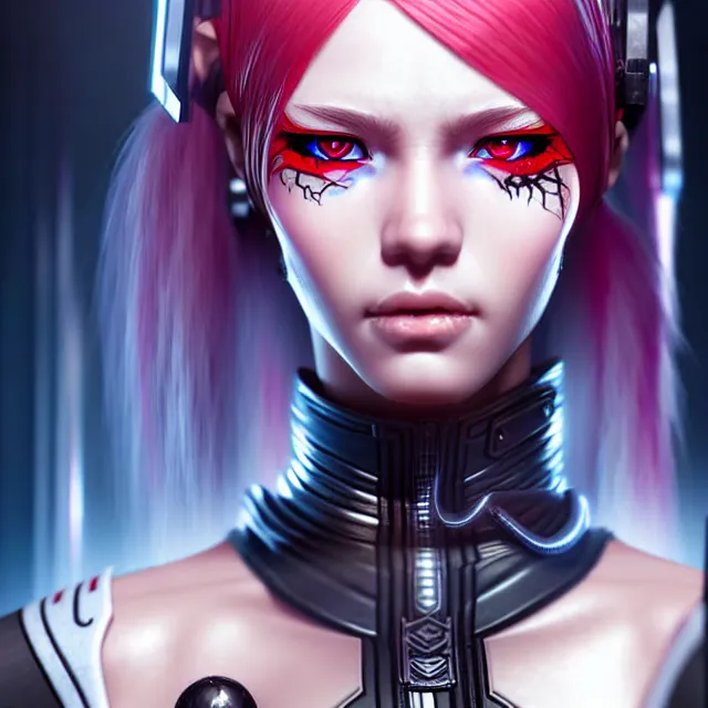 Image similar to cyberpunk maid warrior, highly detailed, 4 k, hdr, smooth, sharp focus, high resolution, award - winning photo, artgerm, photorealistic