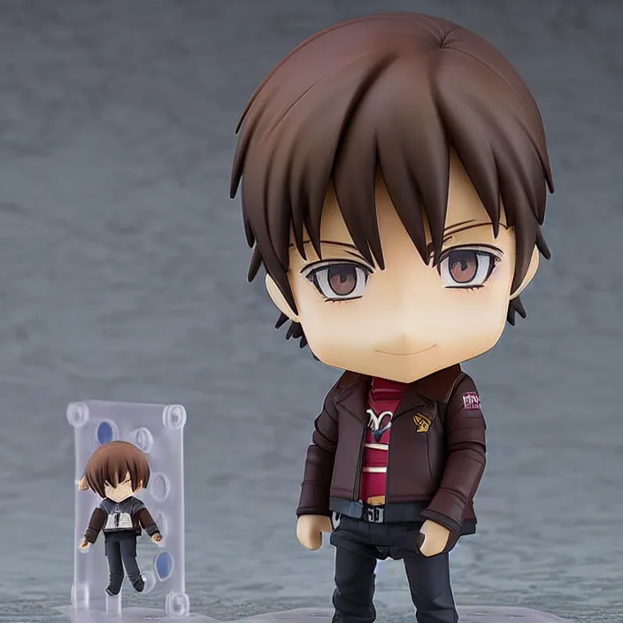 Image similar to Anime Nendoroid figurine of ELON MUSK Wearing Leather Jacket, fantasy, figurine , product photo