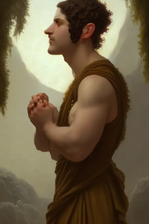 Image similar to a portrait of a Satyr, illustration, soft lighting, soft details, painting oil on canvas by Edmund Blair Leighton and Charlie Bowater octane render trending on artstation d&d characters, 4k, 8k, HD