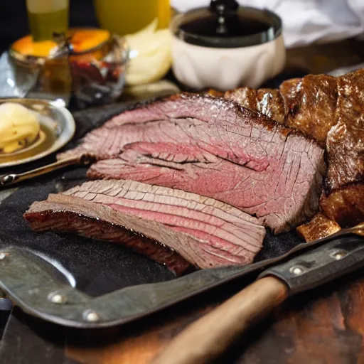 Prompt: wrapping a brisket with the shroud of turin