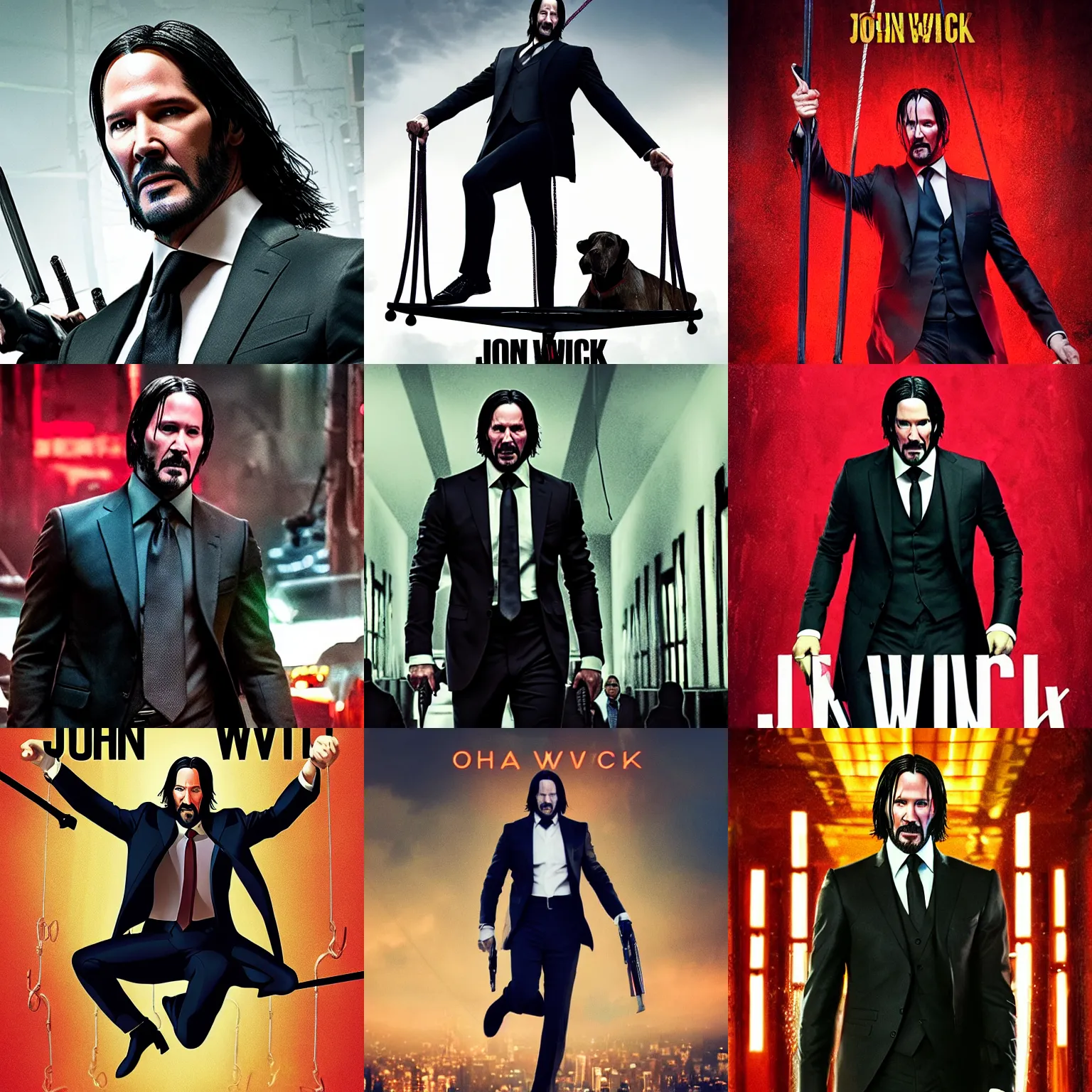 Prompt: john wick on a trapeze