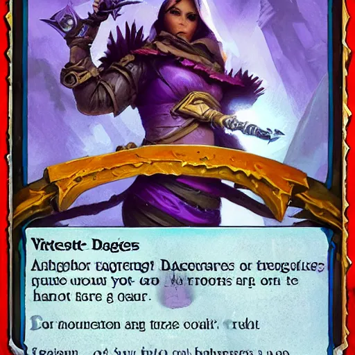 Image similar to violet daggers, hearthstone weapon card art, by greg rutkowski