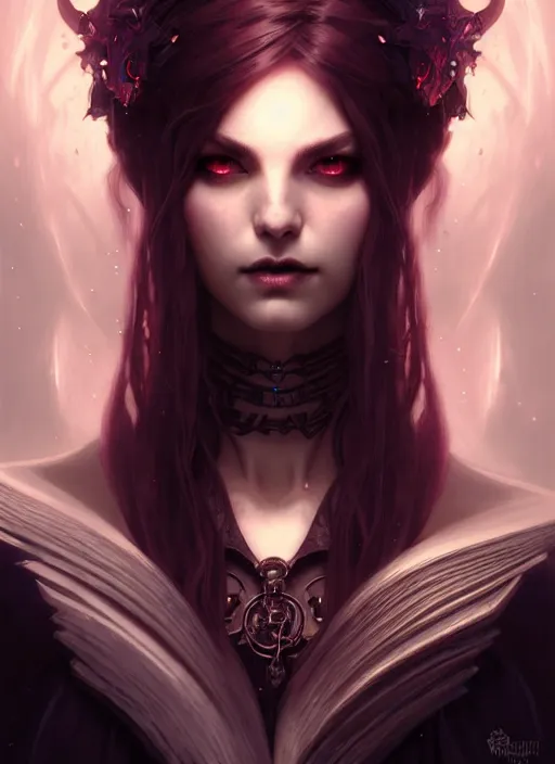 Image similar to Necromancer Sorceress, fantasy magic, undercut hairstyle, dark light night, intricate, elegant, sharp focus, illustration, highly detailed, digital painting, concept art, matte, art by WLOP and Artgerm and Greg Rutkowski and Alphonse Mucha, masterpiece