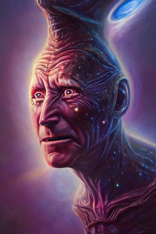 Prompt: the cosmic alien transcendent joebiden!!! that awaits you at the end of all of space and time. cinematic, stunning, robert galbraith, tom burke, strong, highly detailed, digital painting, artstation, smooth, hard focus, illustration, horror, art by jessica rossier and and brian froud