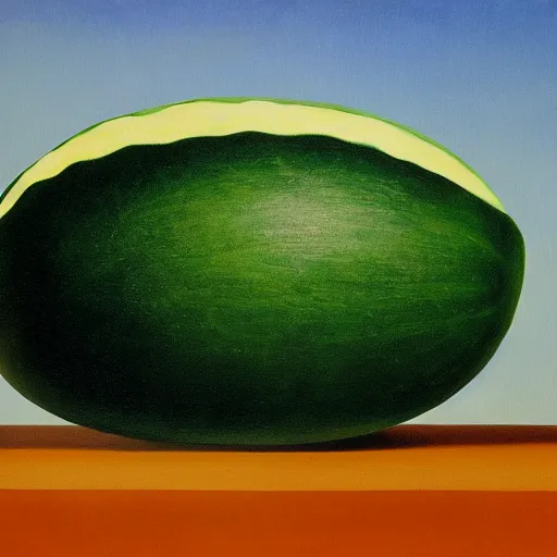 Prompt: painting of a watermelon by rene magritte, hd, 4 k, detailed, award winning