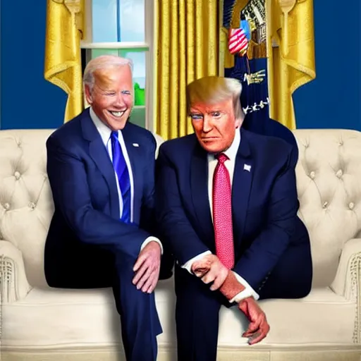 Prompt: poster of the movie : joe biden and the trump, photorealistic, ultra high detail, 8 k