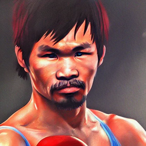 Image similar to manny pacquiao, painting by makoto shinkai, featured on pixiv, deviantart hd