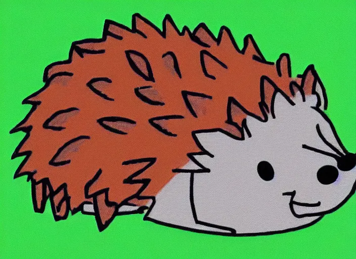 Prompt: a hedgehog wearing a crown, as a 9 0 s cartoon character