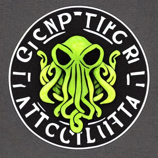 Prompt: scp. antimemetic. shipping logo. cthulhu