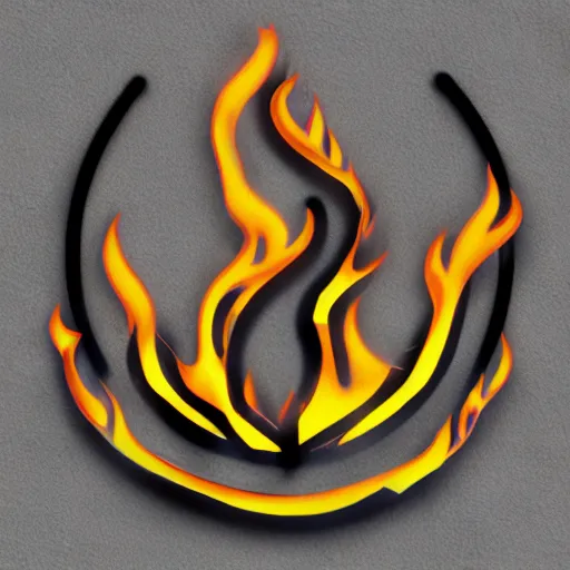 Image similar to 3D printer fire logo, flat