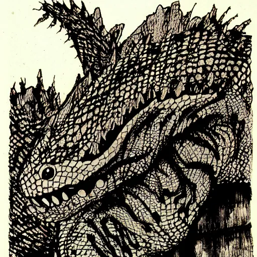 Image similar to lizard monster by q hayashida