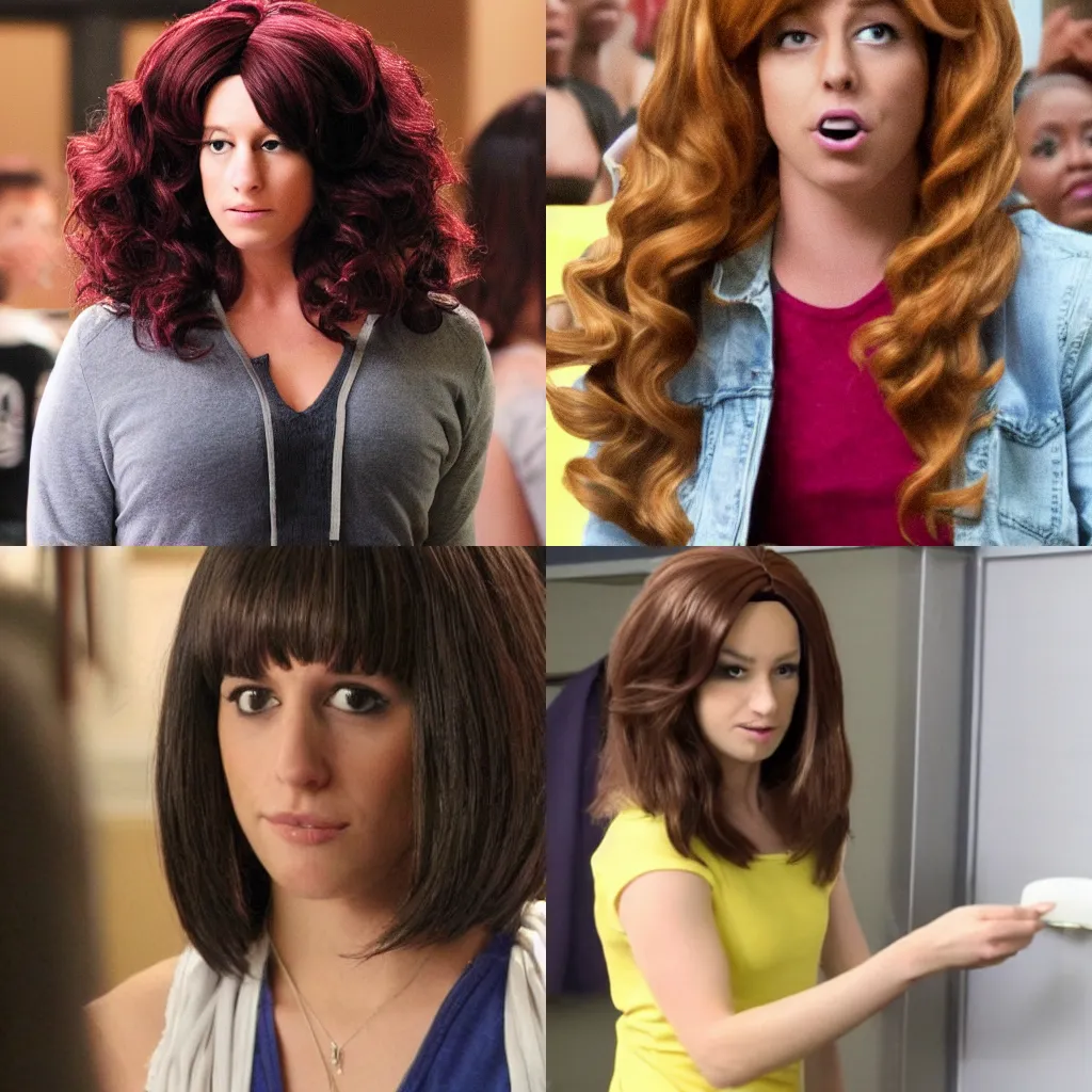 Prompt: Rachel Barry from Glee pooping in someone's wig