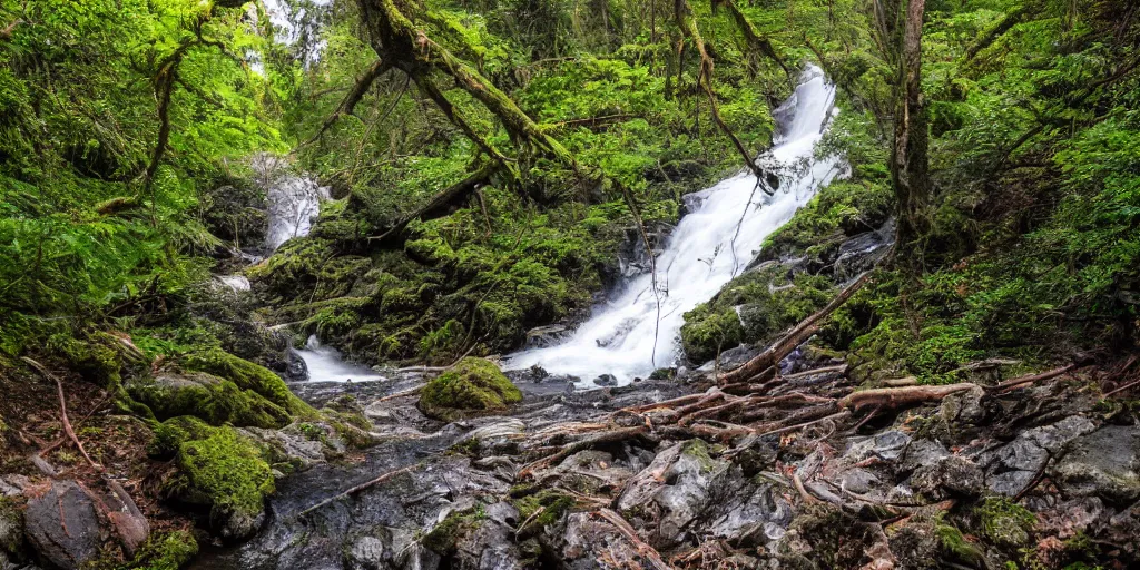 Image similar to landscape photo of waterfall in hiking trail