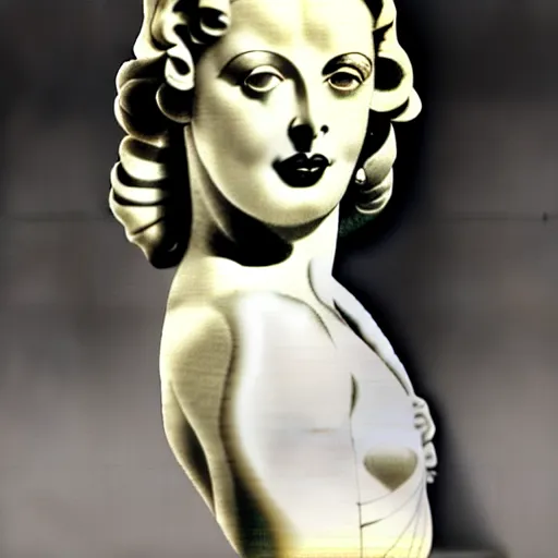 Prompt: antique greek roman italian sculpture of hedy lamarr, [ 1 9 4 0 ], marble