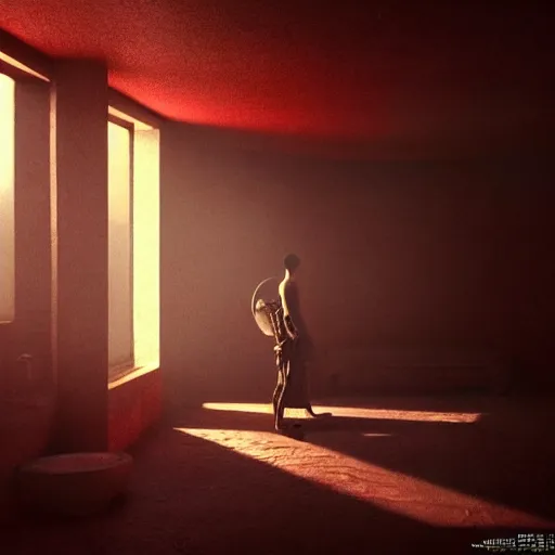 Image similar to colour aesthetic highly detailed photography scene, characters with hyperrealistic highly detailed faces. from dune ( 2 0 2 1 ) by alejandro hodorovski and denis villeneuve and gregory crewdson style with many details by andrei tarkovsky and caravaggio in sci - fi style. volumetric natural light hyperrealism photo on red dsmc 3 system