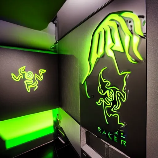 Prompt: Razer gaming toilet, product placement