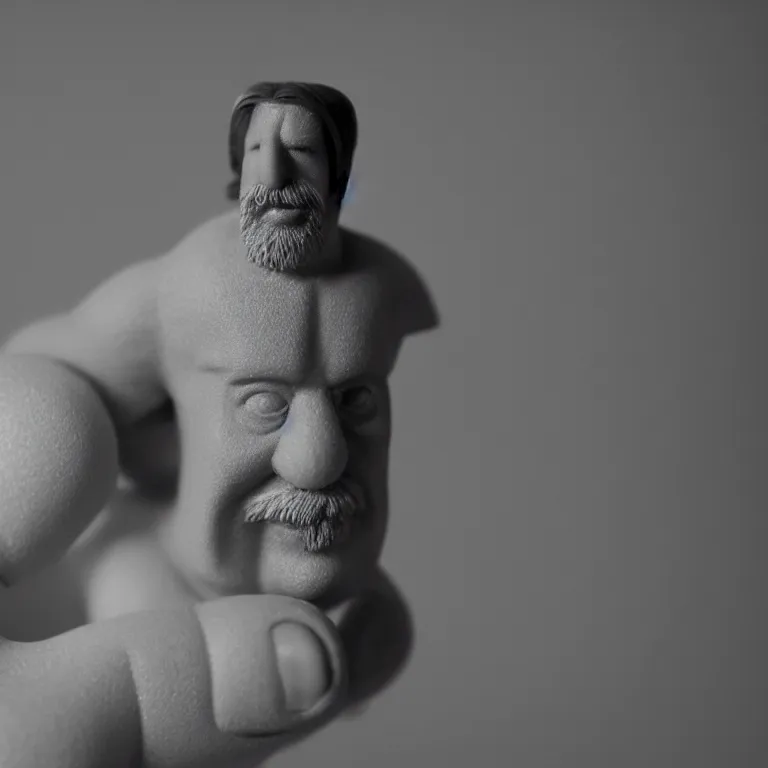 Prompt: a cinematic film still of a claymation stop motion film the big lebowski, portrait, shallow depth of field, 8 0 mm, f 1. 8