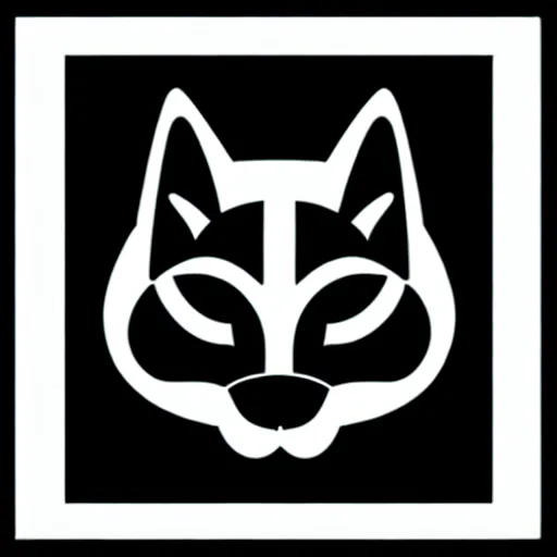 Prompt: minimal geometric cat logo by karl gerstner, monochrome, centered