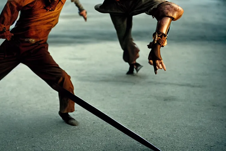 Image similar to closeup potrait of a man tripping over a sword, natural light, sharp, detailed face, magazine, press, photo, steve mccurry, david lazar, canon, nikon, focus