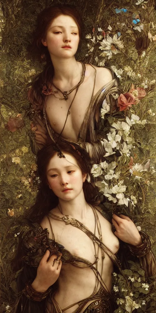 Image similar to masterpiece veracious pertinence salve Reginae, masterpiece by Edgar Maxence and Ross Tran and Michael Whelan and Caravaggio artistic, intricate drawing, realistic fantasy, extremely detailed and beautiful aesthetic celtic face, establishing shot, 8k resolution, dramatic lighting,