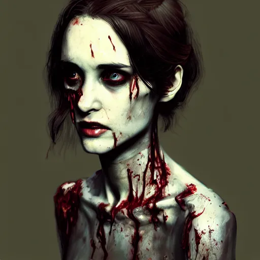 Image similar to portrait of young winona ryder as a zombie, 7 days to die zombie, fine art, award winning, intricate, elegant, sharp focus, cinematic lighting, highly detailed, digital painting, 8 k concept art, art by guweiz and z. w. gu, masterpiece, trending on artstation, 8 k