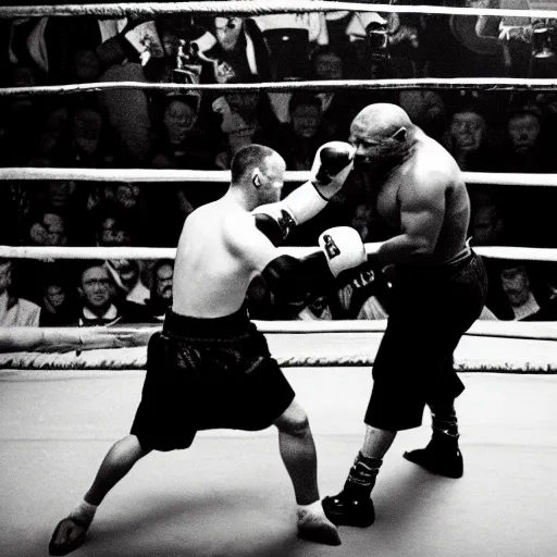 Image similar to “Mike Tyson fighting a bear in a boxing ring, 4k photograph, award winning”