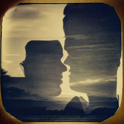 Image similar to artsy polaroid of a surreal double exposure