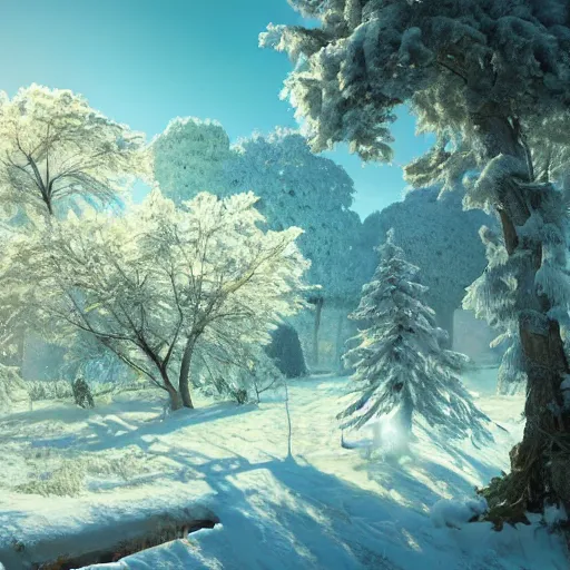 Image similar to a 4 k beautiful scene in early spring showing lively sprigs dslr detailed digital art by ivan shishkin and anton fadeev 4 k hd realism rendered in unreal engine