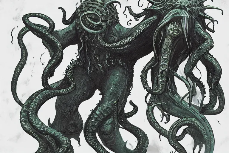 Image similar to cthulhu, dnd, magic the gathering, concept art trending on artstation,