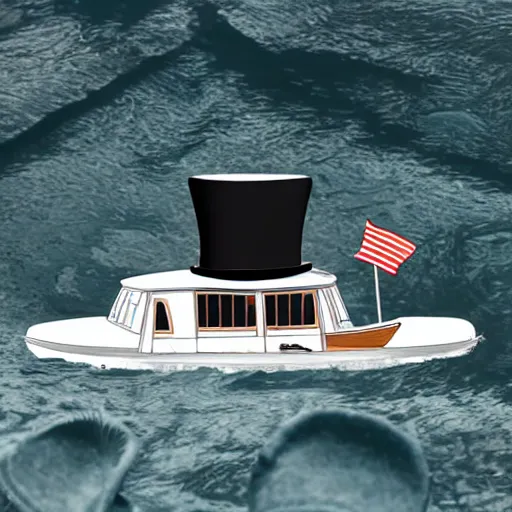 Image similar to a top hat with a boat inside