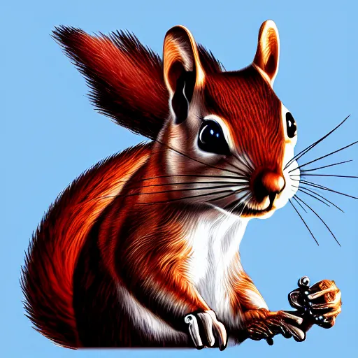 Image similar to cyborg squirrel, intricate, digital painting, artstation, intricate, concept art, smooth, sharp focus