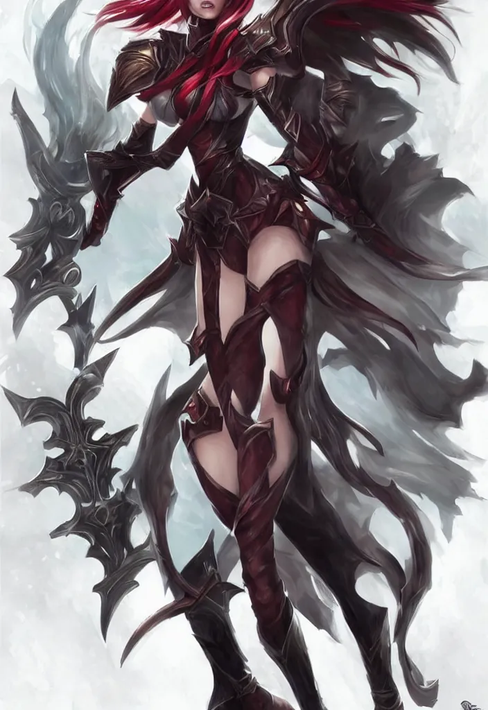 Prompt: New concept art for Katarina from League of legends, fantasy