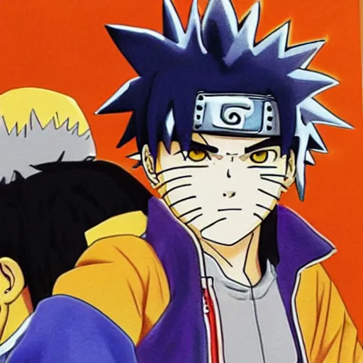 Prompt: an ultra detailed portrait of naruto and songoku