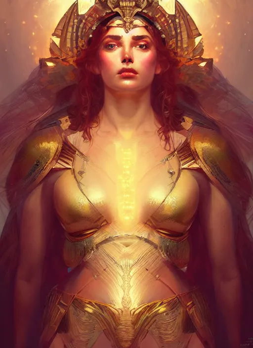 Prompt: ! dream the godess hera looking angry, paper armor, volumetric lights, dystopian,, intricate, elegant, highly detailed, digital painting, artstation, concept art, smooth, sharp focus, illustration, art by artgerm and greg rutkowski and alphonse mucha