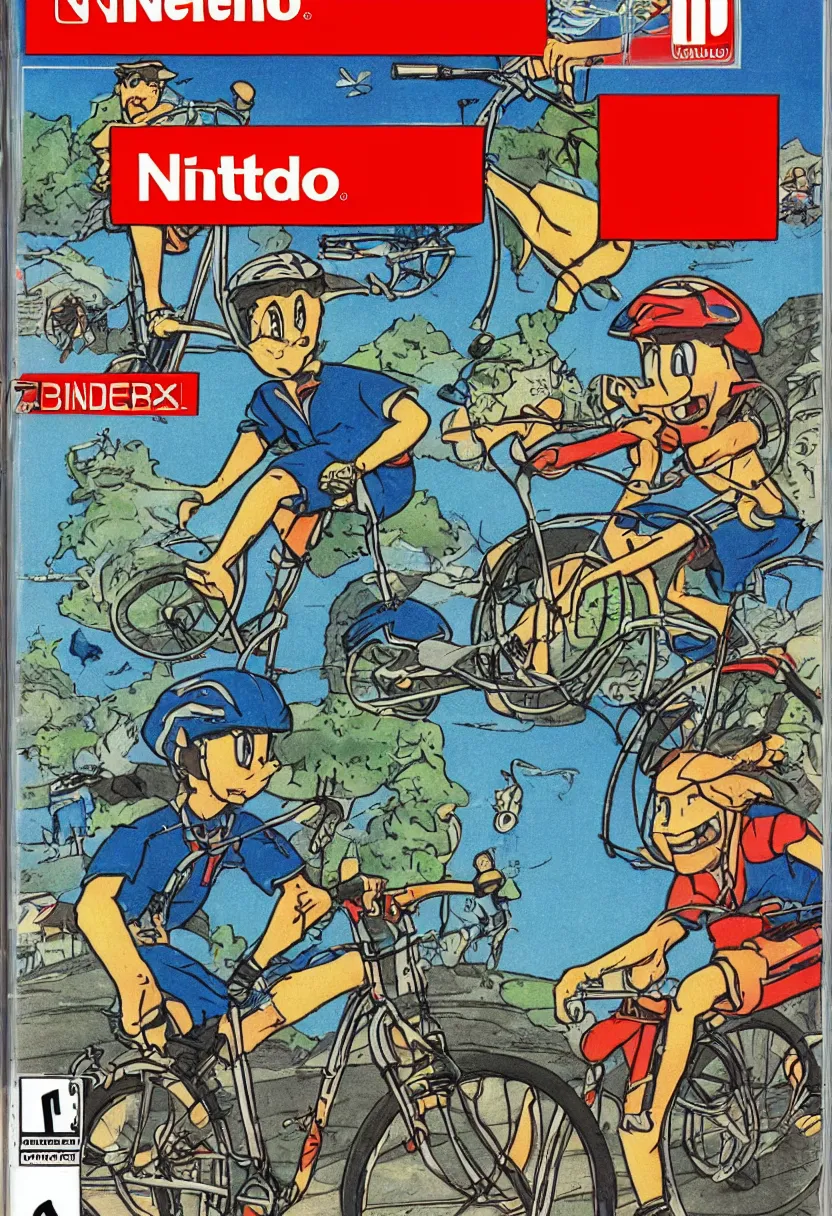 Image similar to Nintendo NES box art for a game about riding bicycles