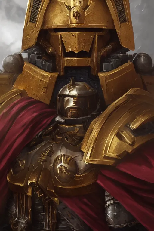 Image similar to armor portrait heros warhammer 4 0 k horus heresy fanart - the primarchs emperor by johannes helgeson animated with vfx concept artist & illustrator global illumination ray tracing hdr fanart arstation zbrush central hardmesh 8 k octane renderer comics stylized