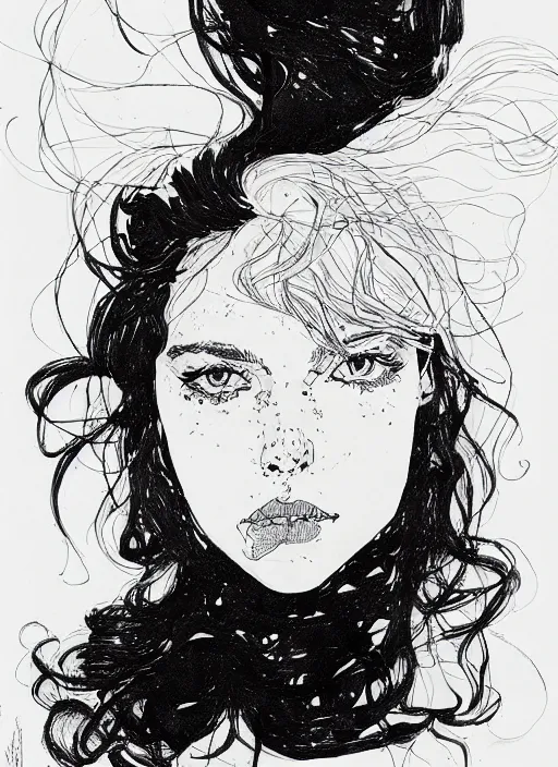 Image similar to a portrait of amber by kaethe butcher and moebius