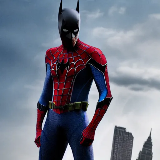 Image similar to Batman, that's half Spiderman