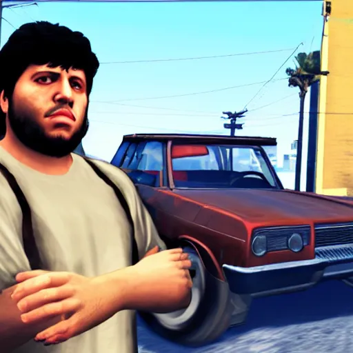 Prompt: JonTron in GTA, screenshot