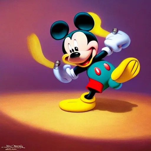 Mickey Mouse punching a Donald Duck in a brawl, | Stable Diffusion