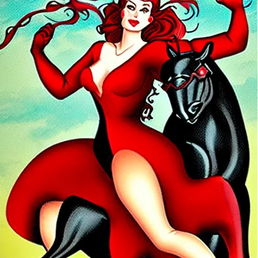 Image similar to scarlet woman riding great beast