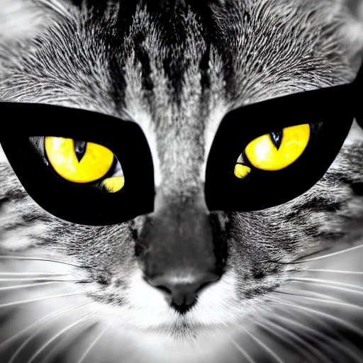 Image similar to closeup studio photograph of a humanoid cat with an black eyepatch, dramatic lighting, edited in photoshop