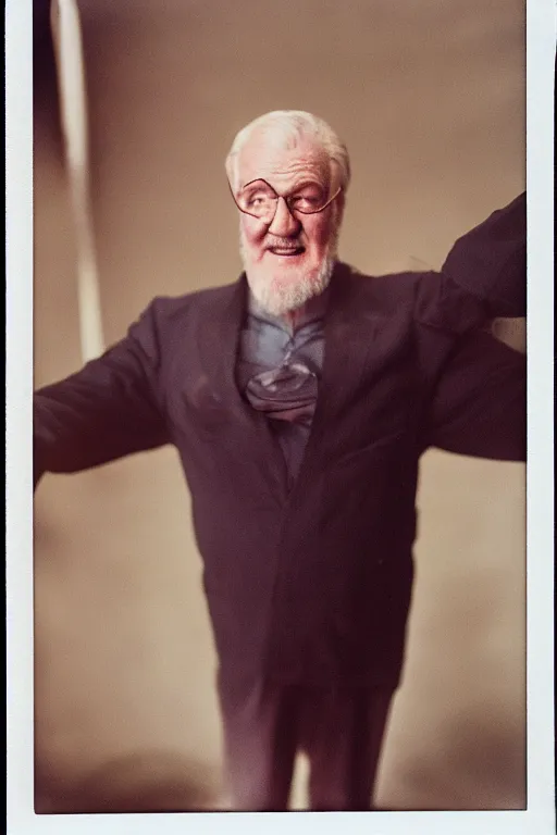Image similar to upper body portrait of actor kenneth mcmillan, colour polaroid photo