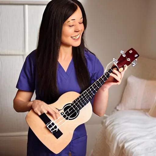 Image similar to a ukulele that is a nurse