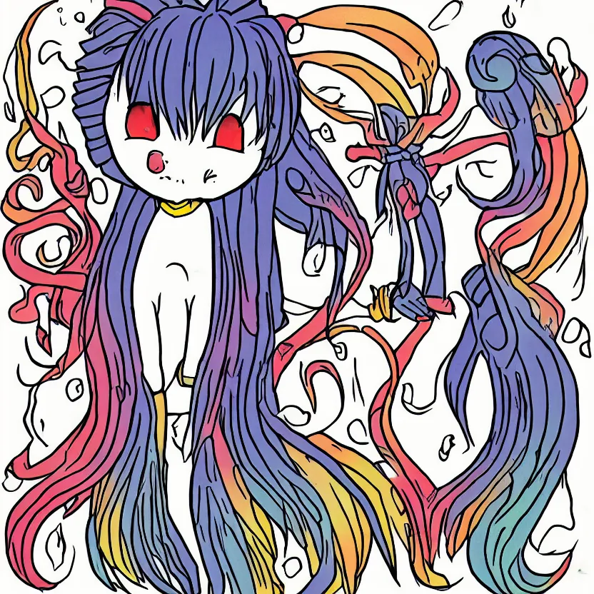 Prompt: nekojiru, drawned by chiyomi hashiguchi, flat - color, inked, simplified, chibi