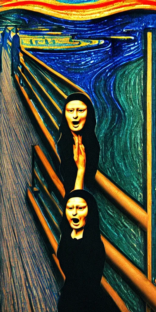 Image similar to mona lisa scream of munch