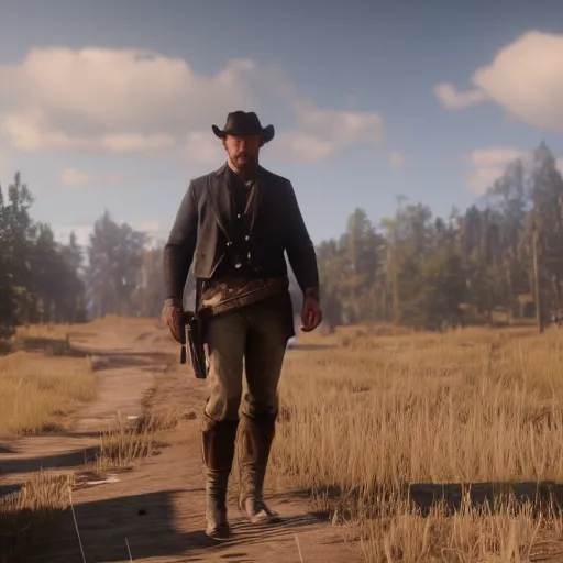 Prompt: Film still of Felix Kjellberg, from Red Dead Redemption 2 (2018 video game)